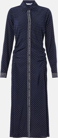 Veronica Beard Abito chemisier Lex in misto seta a pois