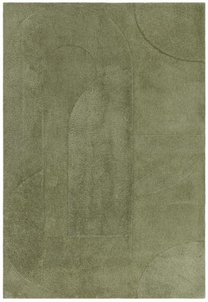 Novatrend Alfombra de salón moderna verde 120x170 cm