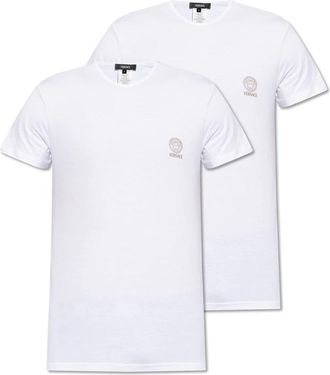 Versace T-shirt tweepak - Heren - T-shirts - Wit - L - Katoen - Tops