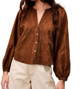 FRNCH Pensee Glace Blouse In Marron