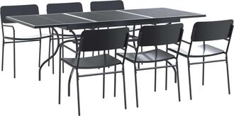 vidaXL Conjunto De Comedor De Jard&iacute;n 7 Uds. Gris Antracita Acero Vidaxl