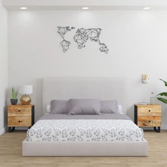 vidaXL Vidaxl - Mesitas De Noche 2 Uds Madera Maciza De Mango 40x33x46 Cm