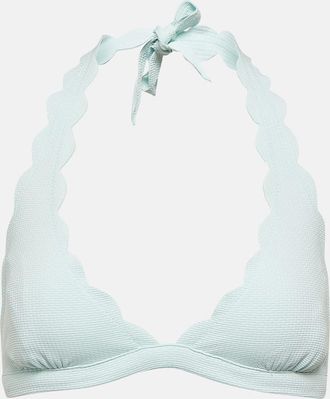 Marysia Swim Spring scalloped halter neck bikini top