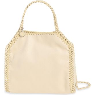 Stella McCartney Mini Falabella Shaggy Deer Faux Leather Tote in Oat at Nordstrom