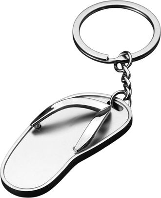 Generic Alloy Slipper Keychain - 3D Slipper Keyring Keychain | Funny Shoe Keychain, Simulation Flip-Flop Model Pendant, Luster Texture Pendant Keyring Portabl