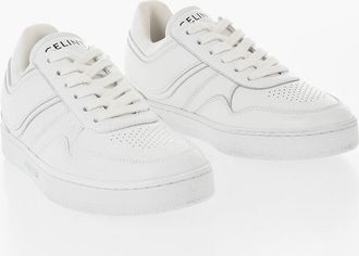 Celine Low-Top Leather Sneakers Solid Color Celine