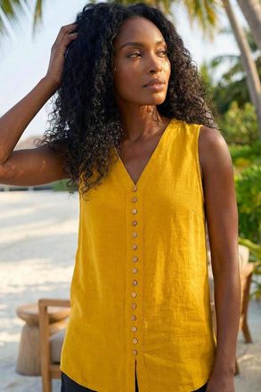 Roman Sleeveless Button Detail Vest