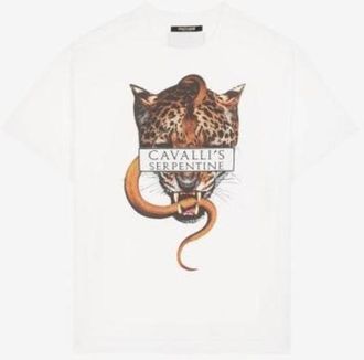 Roberto Cavalli Jaguar and Snake Print T-Shirt, Size X-Small