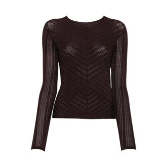 Twinset Jersey de cuello redondo - Knitwear - Mujer - Marr&oacute;n - M