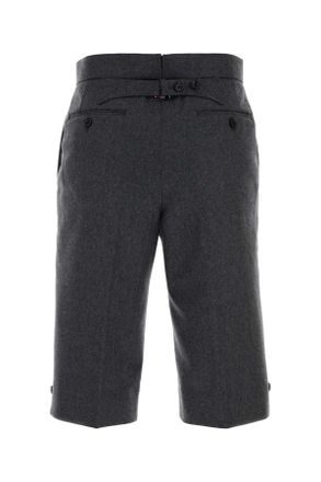 Thom Browne Womens Graphite Wool Bermuda Shorts Darkgrey Exterior