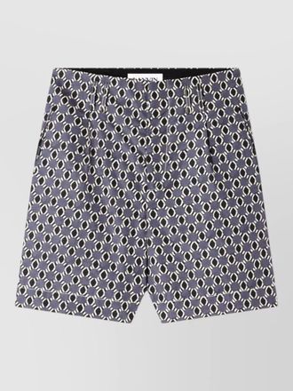 Lanvin pleated front shorts geometric pattern