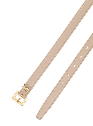 Saint Laurent Womens Belt, Beige Leather
