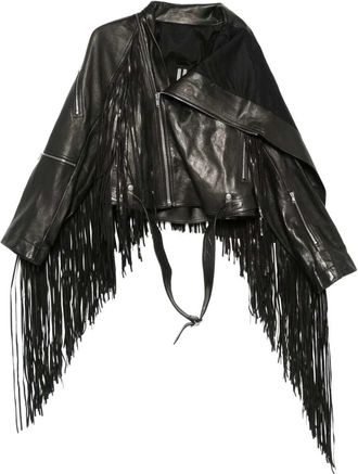 Rick Owens Lederjacke mit Fransen