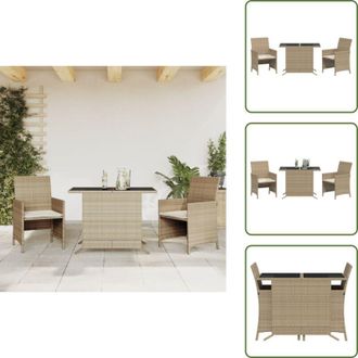 vidaXL Cuscini da seduta - vidaXL Set da Bistr&ograve; 3 pz con Cuscini Beige in Polyrattan - Rattan PE
