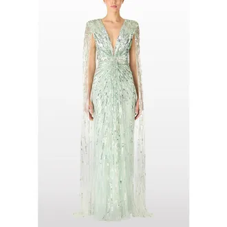 Jenny Packham Gold Rush Gown in Lagoon at Nordstrom, Size 14 Uk
