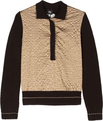 Versace 2001-2002 knitted polo top - women - Wool/Polyamide/Acetate/Polyester - S - Gold