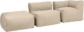 Icon Brand Puf sof&aacute; modular 3 piezas interior y exterior en olefina beige