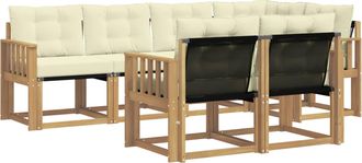 vidaXL Conjunto De Sof&aacute;s De Exterior 7 Uds. Blanco Y Crema Vidaxl