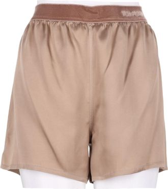 Tom Ford Black Velvet-Textured Waistband Silk Shorts
