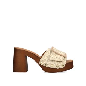 Steve Madden Womens Marlena Raffia Sandals - Beige Fabric - Size UK 5