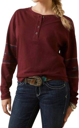 Ariat Relaxed Henley Top In Tawny Port