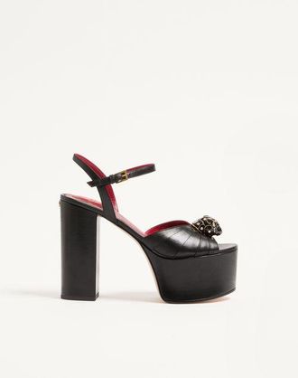 Valentino Garavani Panthea Platform Sandal in Kidskin Leather 125mm Wo