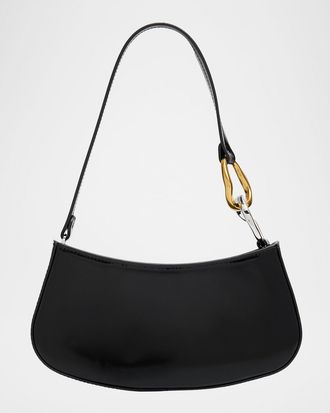 Staud Ollie Curved Leather Shoulder Bag