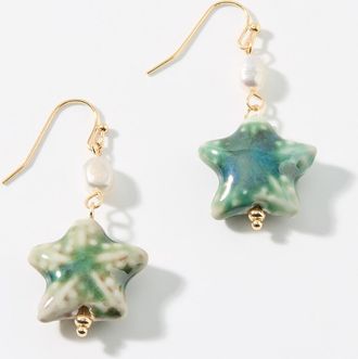 Simons Womens Pearl and starfish earrings