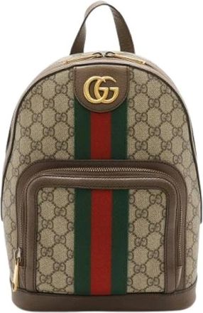 Gucci Pre-owned Backpacks, male, Beige, Size: ONE SIZE Pre-owned Ophidia GG Supreme Backpack