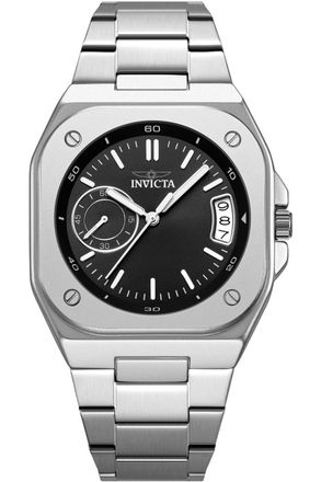 Invicta Cuadro 70659 Herenhorloge - Quartz Uurwerk - Metaal met Zwarte Wijzerplaat - 42 mm