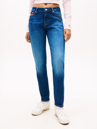 Tommy Jeans Slim-fit-Jeans TOMMY JEANS LUCY MR SLIM RWB EI5159, Damen, Gr. 28, L&auml;nge 30, denim schwarz, Denim/Jeans, Obermaterial: 99% Baumwolle, 1% Elasthan, Abr