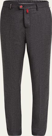 Kiton Mens Mini Houndstooth Wool-Cashmere Pants