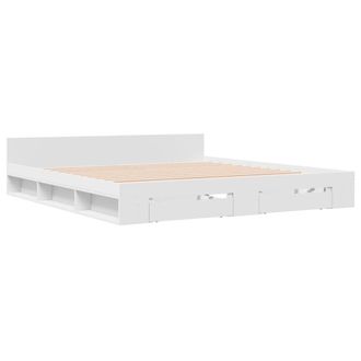 Berkfield Home Modern Bed Frame with Drawers without Mattress White 180x200 cm S | Size: Super King