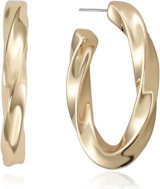 Ettika Twisted Tube Hoop Earrings in Gold at Nordstrom Rack