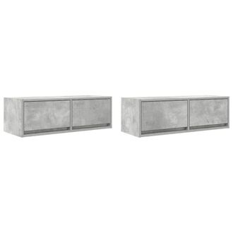 Berkfield Home TV Cabinets 2 pcs Concrete Grey 80x31x25.5 cm Engineered Wood