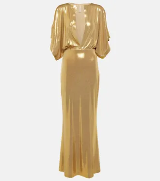 Jacquemus Womens La Robe Peplo Longue in Yellow/Orange