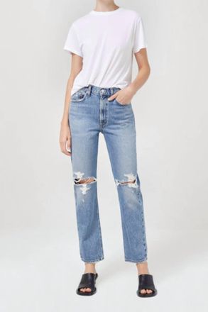 A Gold E Mia Mid Rise Straight Jeans In Rule