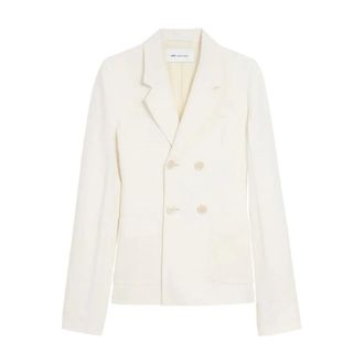 Ami Double Breasted Bar Jacket With Patch Pockets - female - Ami Paris - Blazers - White - M - Jackets