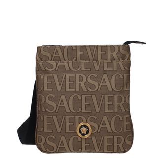 Versace Herrens Umh&auml;ngetasche aus beige/braunem Stoff