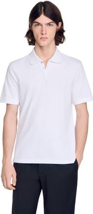 Sandro Logo polo shirt in White at Nordstrom, Size Xx-Large