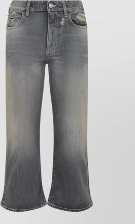 Balenciaga denim mid-rise cropped flared trousers