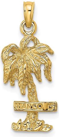 Diamond2Deal 14k Yellow Gold MARCO IS. Palm Tree Charm Pendant