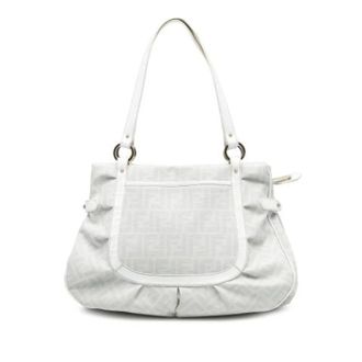 Fendi Pre-owned Shoulder Bags, female, White, Size: ONE SIZE Pre-owned Canvas Shoulder Bag