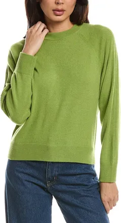 Fort&eacute; Cashmere Rib Trim Cashmere Sweatshirt