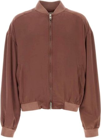 Versace Antiqued Silk Bomber Jacket - Heren - Bomber jackets - Bruin - M - Jassen