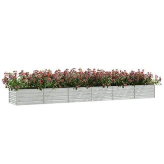 Berkfield Home Garden Raised Bed 480x80x45 cm Galvanized Steel Silver | Size: 480 x 80 x 45 cm