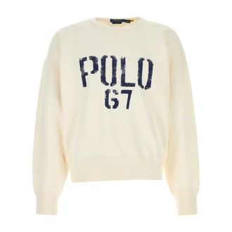 Polo Ralph Lauren Sweatshirts, male, White, Size: 2XL Cotton Blend Sweatshirt