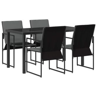 vidaXL Conjunto De Comedor De Jard&iacute;n 5 Pcs Negro Y Antracita Vidaxl