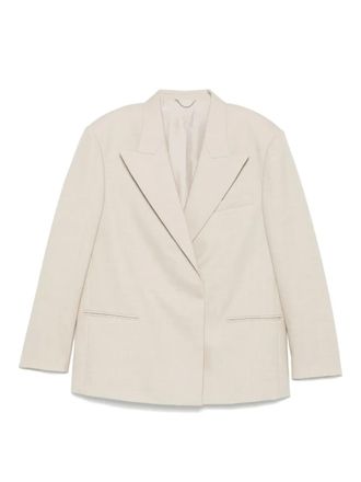 Magda Butrym peak-lapel wool blazer - women - Wool/Silk - 38 - Neutrals