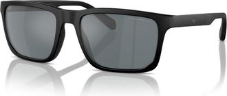 Emporio Armani Zonnebril - Heren - Zonnebrillen - Zwart - 57 MM - Nylon - Accessoires